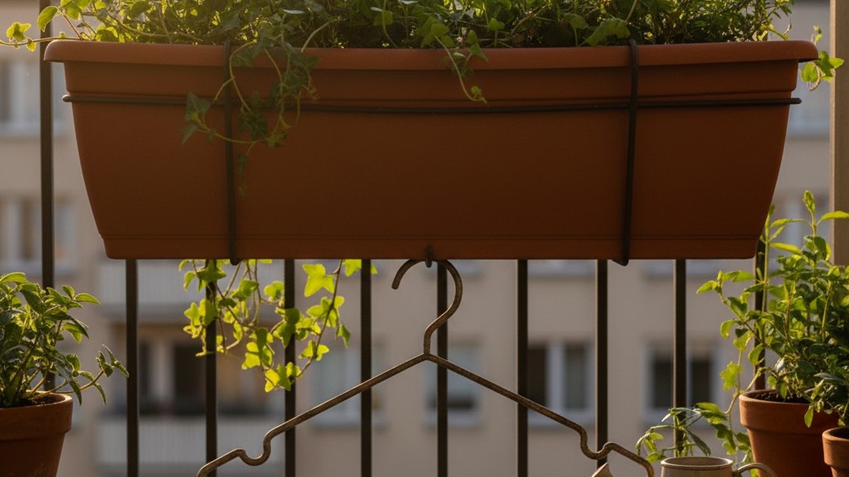 Un simple cintre sous sa jardinière : ce qu'elle a observé sur son balcon après 48 heures laisse les voisins sans voix !
