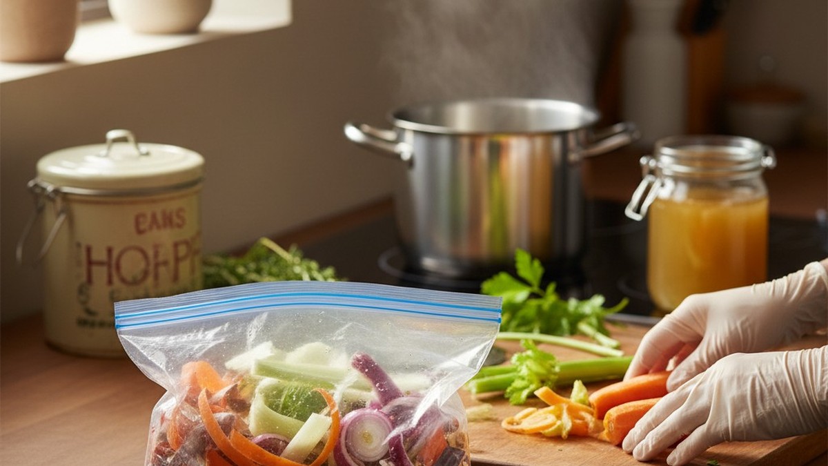 Pourquoi de plus en plus de cuisiniers gardent leurs épluchures dans un sac au congélateur