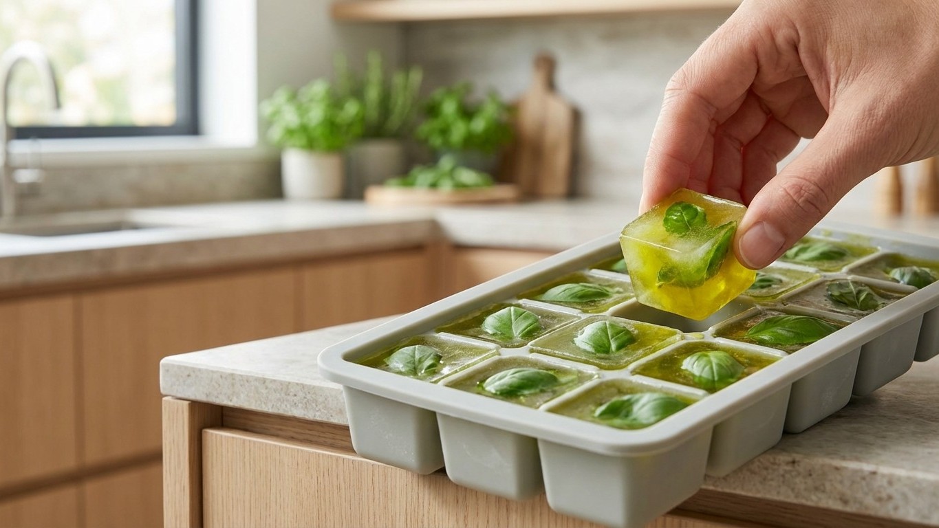 Pourquoi de plus en plus de cuisiniers utilisent un bac à glaçons pour conserver leurs herbes