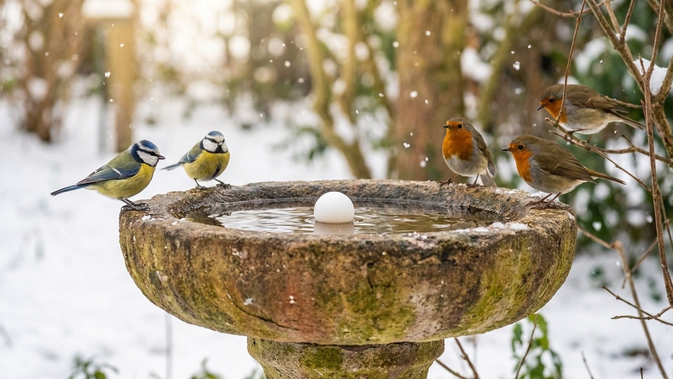 L'eau gèle trop vite dans vos abreuvoirs pour oiseaux ? Voici une astuce simple pour qu'ils puissent boire même par grand ...