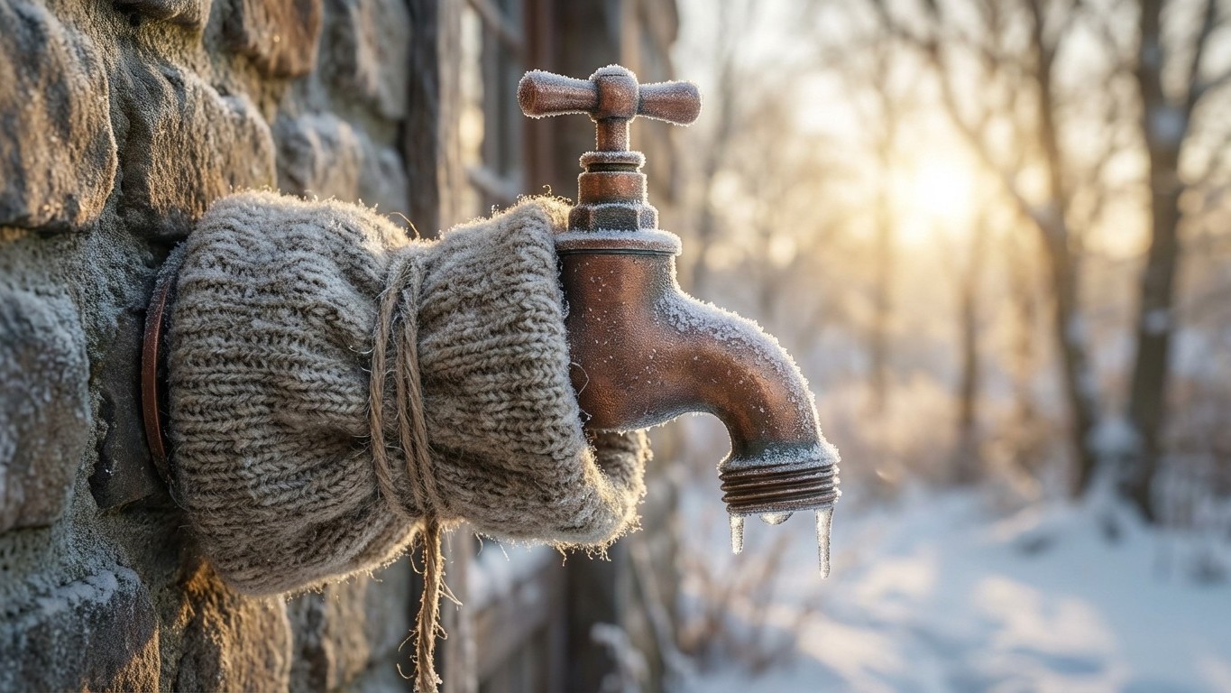 Les anciens enroulaient toujours ceci autour des robinets extérieurs avant chaque gel