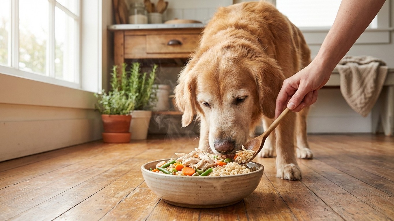 Ration ménagère pour chien senior : exemple de menu et règles de sécurité