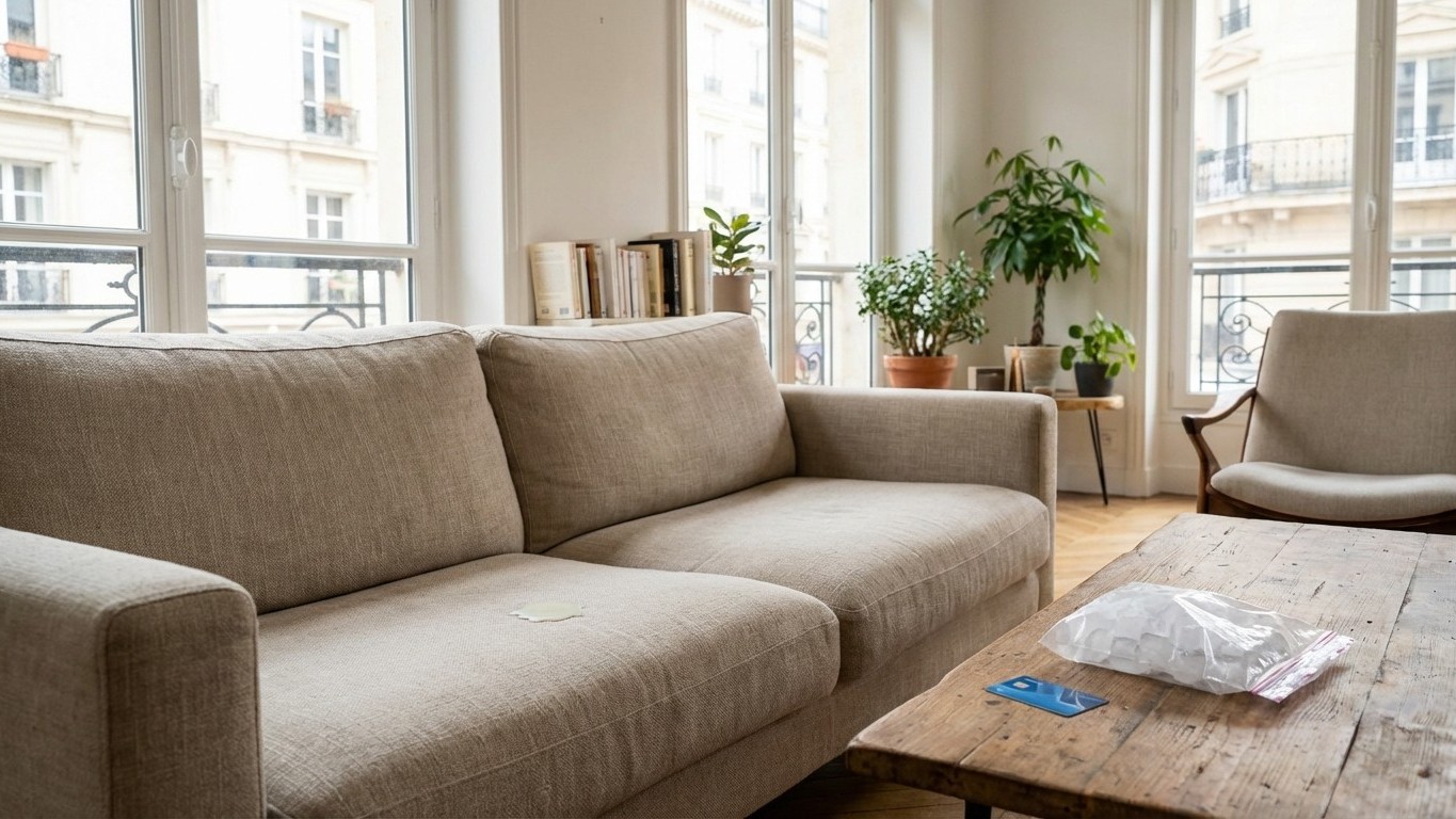 Tache de bougie sur le canapé : cette astuce au congélateur change tout