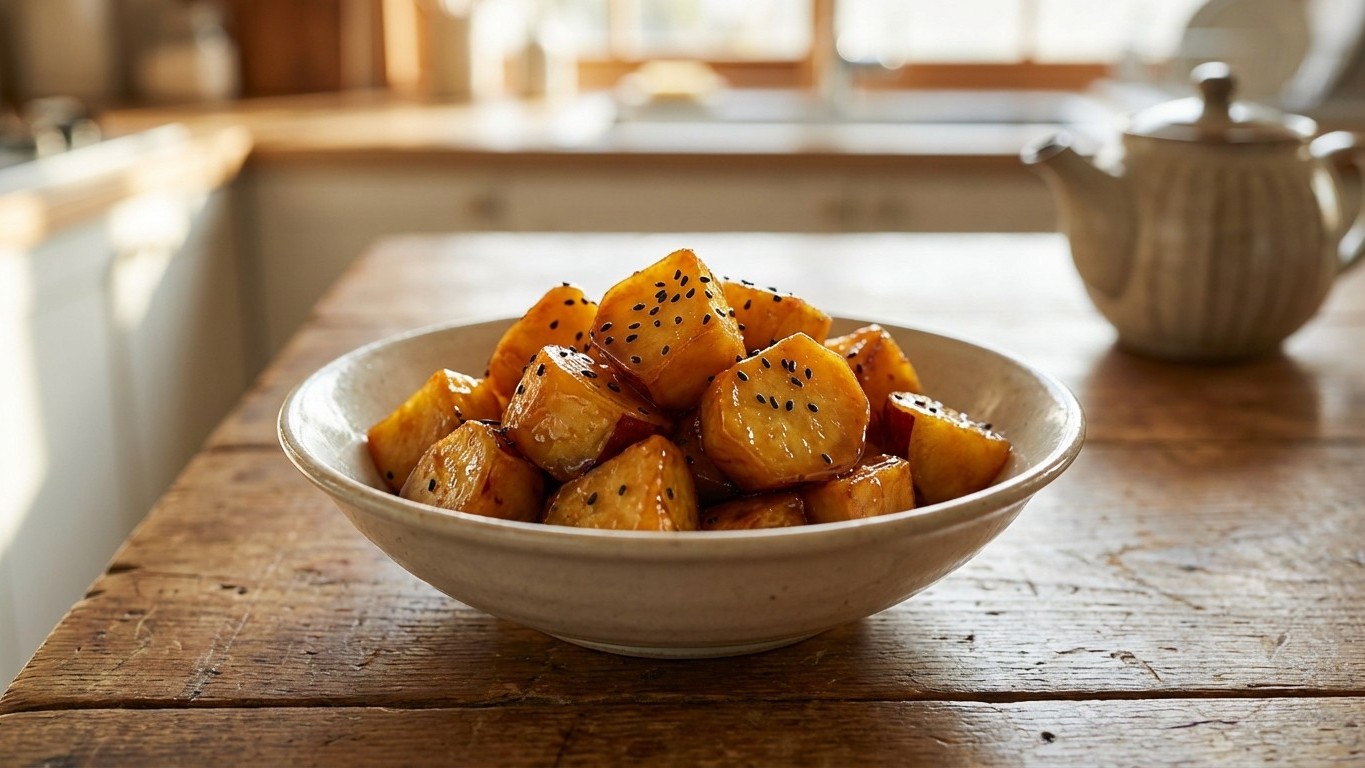 Patate douce japonaise caramélisée : la recette facile et saine à tester cet hiver