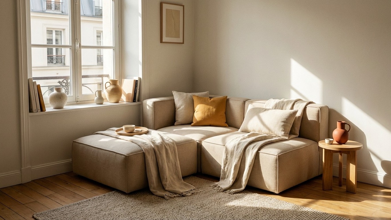 Fini le canapé d'angle imposant : en 2026, cette assise compacte conquiert les petits salons