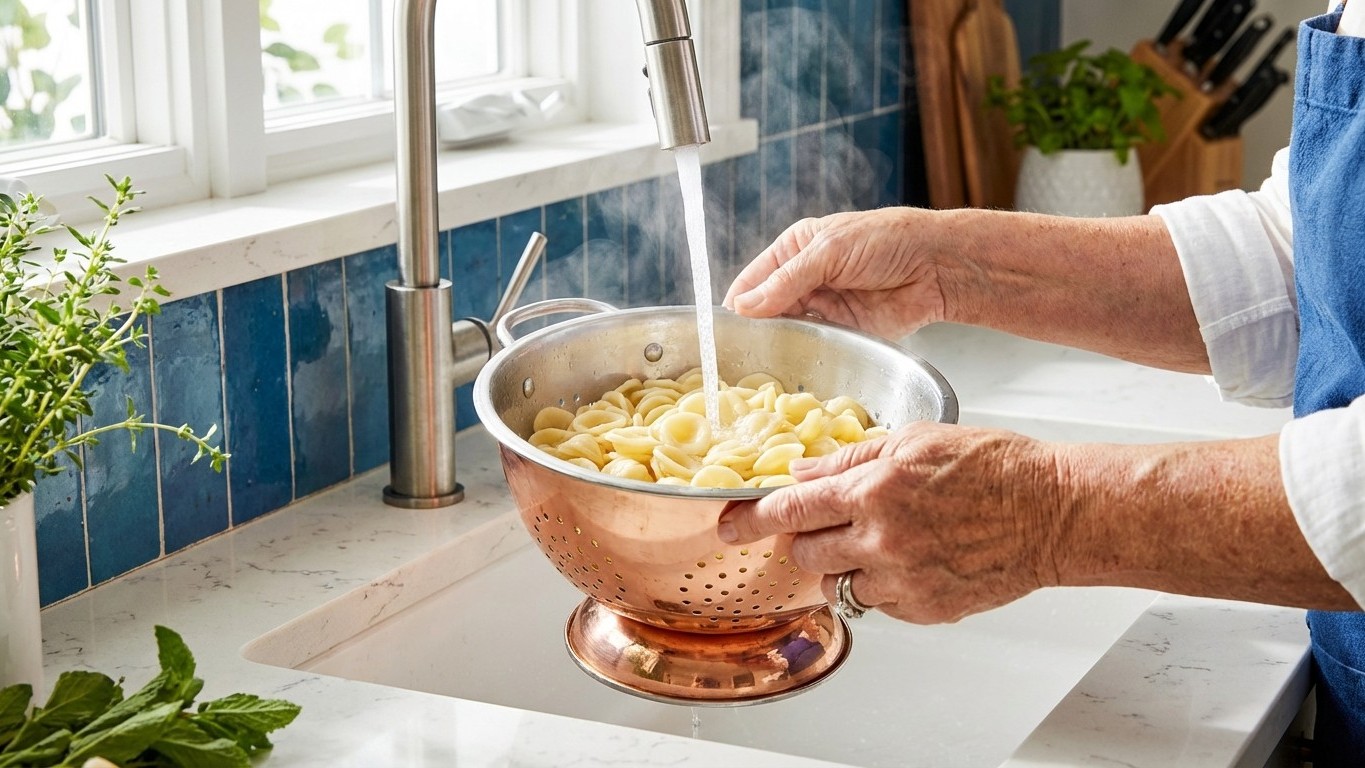 Pourquoi de plus en plus de passionnés de cuisine rincent leurs pâtes avec cette technique après cuisson