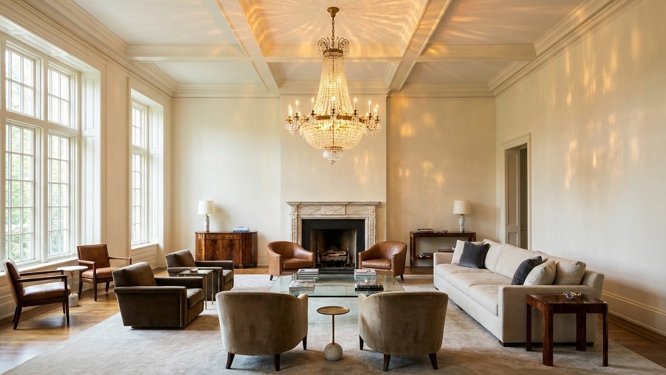 Grand lustre cristal : quelle dimension selon la surface de la pièce