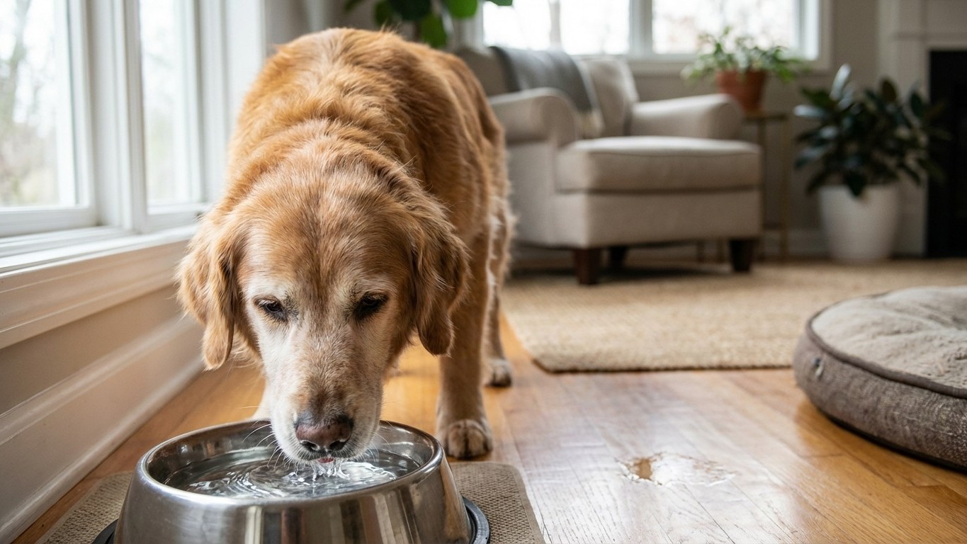 Diabète du chien senior : symptômes (soif, urines), diagnostic et gestion