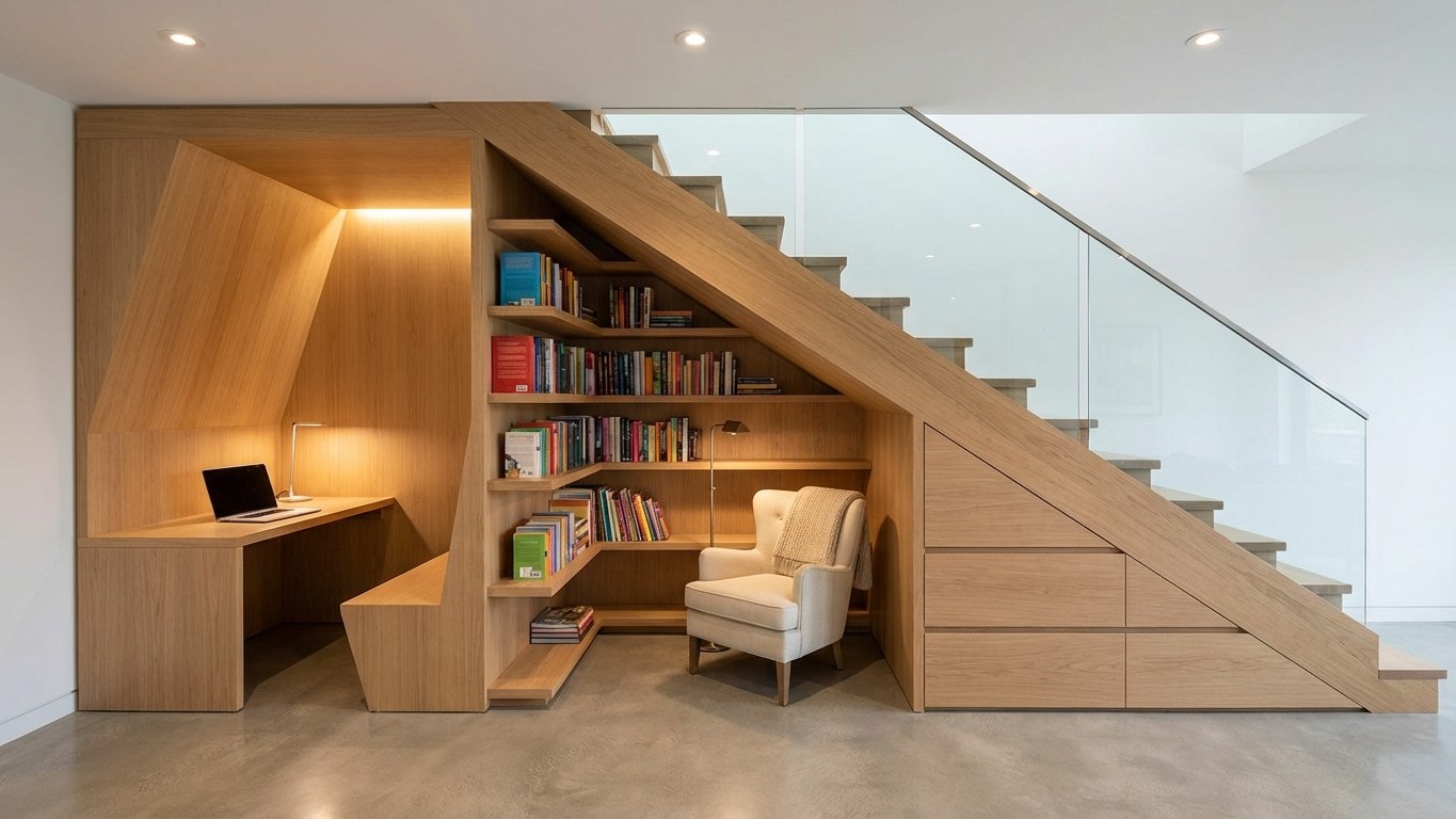 Fini les placards classiques : voici ce que les architectes conseillent sous chaque escalier en 2026