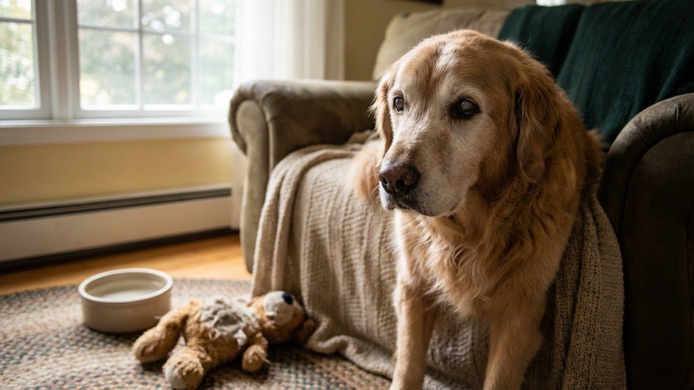 Syndrome de dysfonction cognitive chez le chien senior : symptômes, évolution et aides
