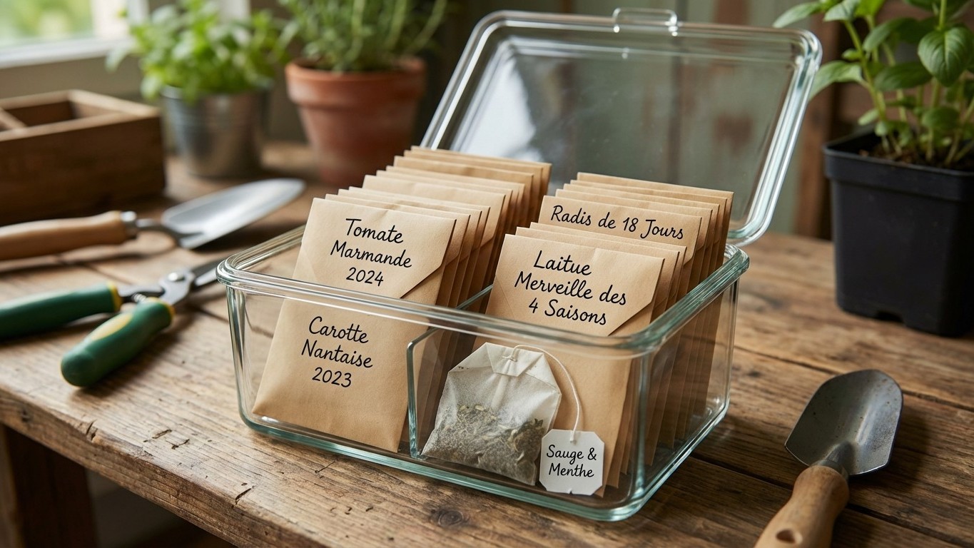 Pourquoi de plus en plus de jardiniers utilisent un simple sachet de thé pour conserver leurs graines de légumes