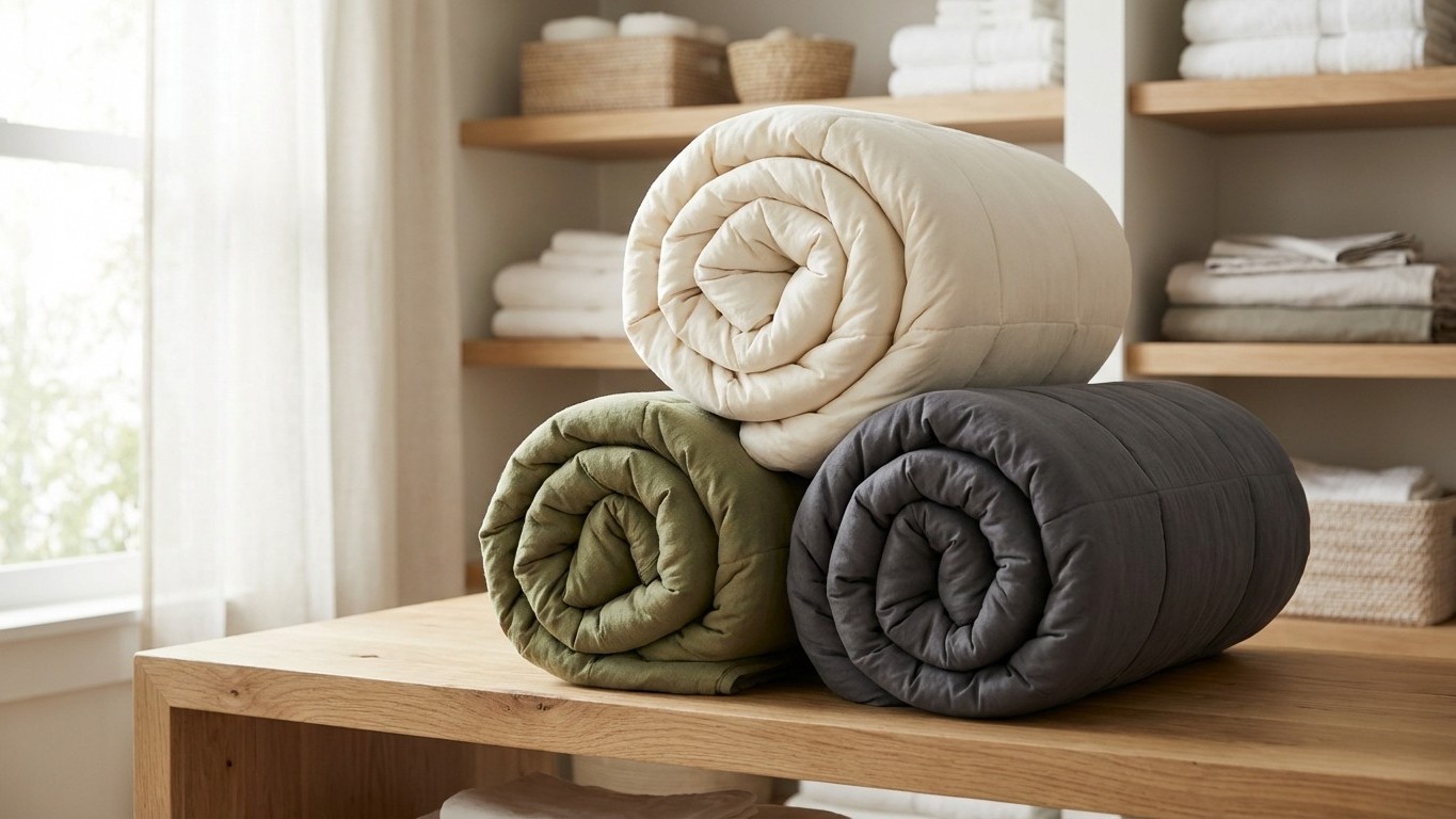 Cette technique japonaise plie les couettes d'hiver en 5 minutes et libère tout un placard