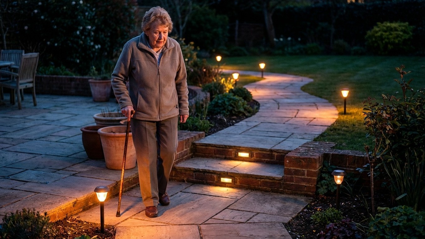Éclairage extérieur : améliorer la sécurité du jardin senior sans surcoût