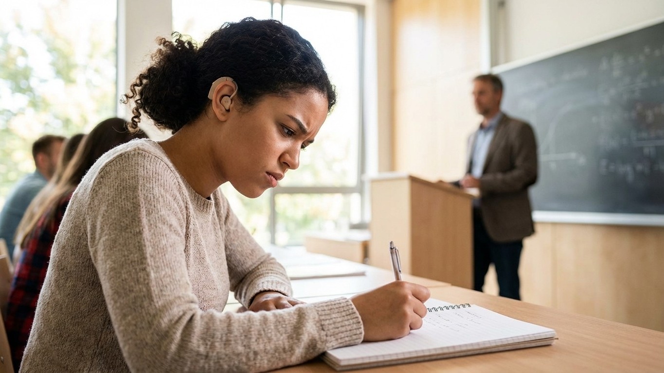 Études et cours avec perte auditive : placement, prise de notes et aides techniques