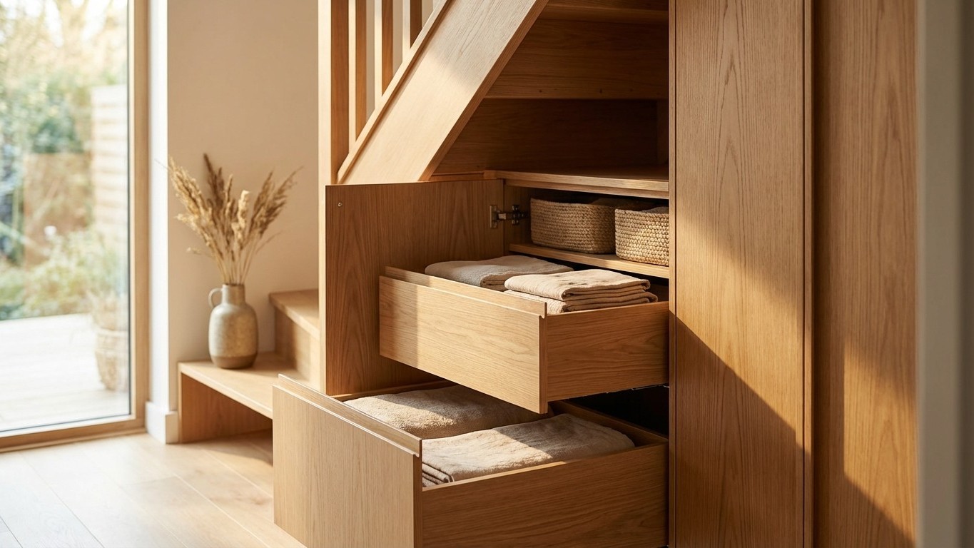 Fini le vide sous l'escalier : cette astuce d'agencement change tout dans les petits espaces
