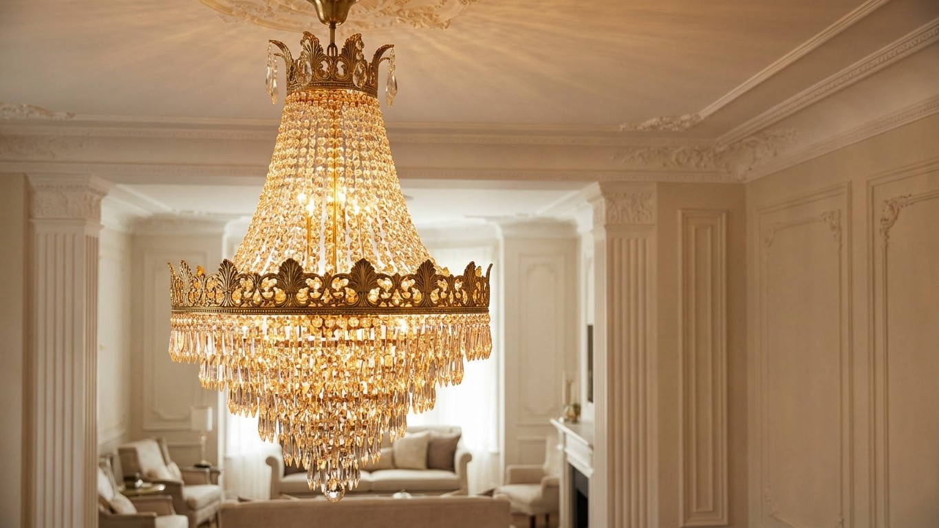 Lustre cristal doré : styles, associations et tendances