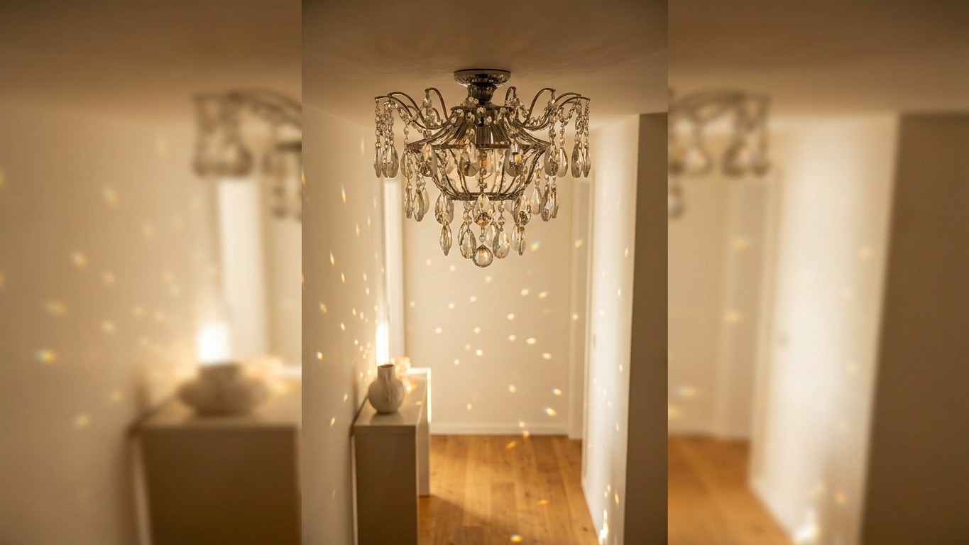Petit lustre en cristal : solutions pour plafonds bas et petits espaces