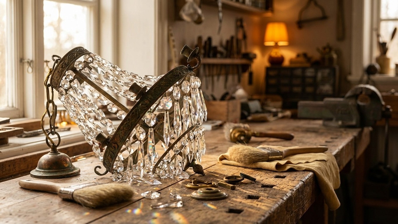 Restaurer un lustre en cristal ancien : diagnostic, budget et options