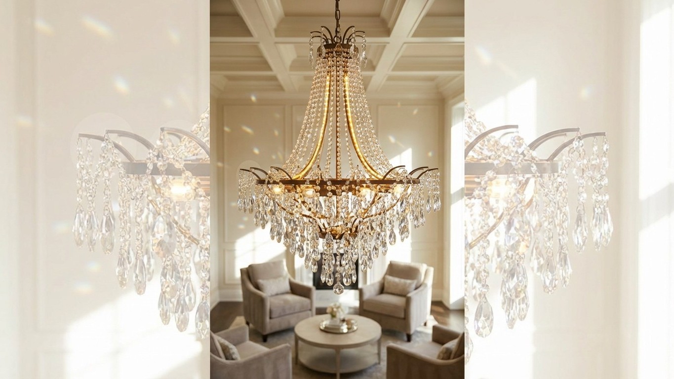 Lustre cristal pour salon : éclairage, style et hauteur idéale