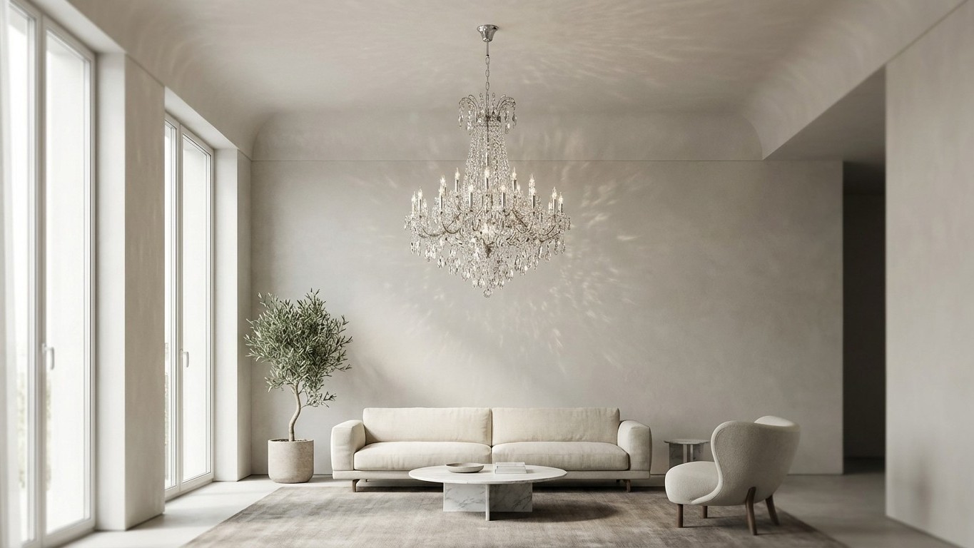 Lustre baroque en cristal : comment réussir une déco chic sans surcharge