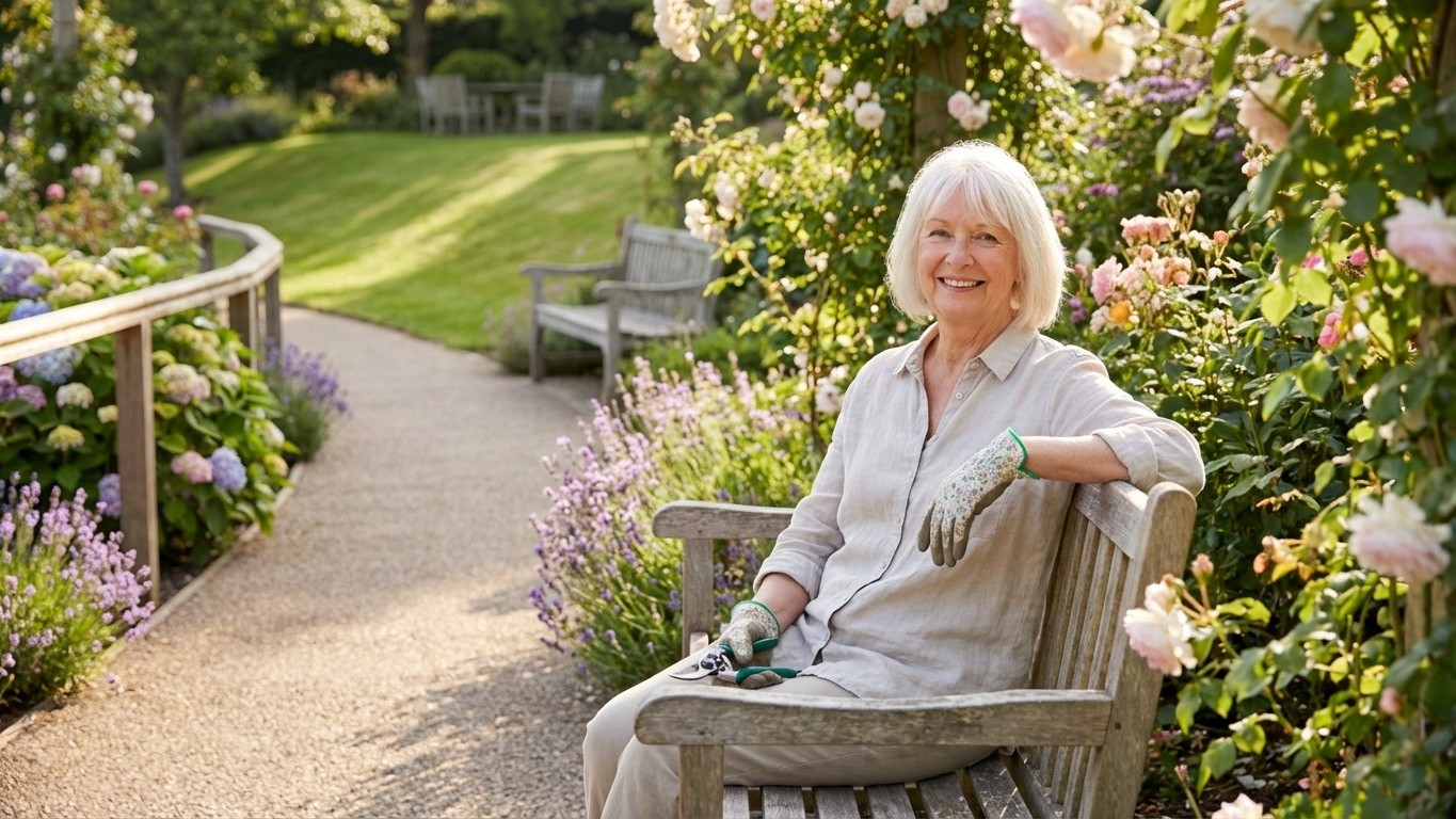 Zones de repos au jardin : bancs, appuis et parcours “sans fatigue”