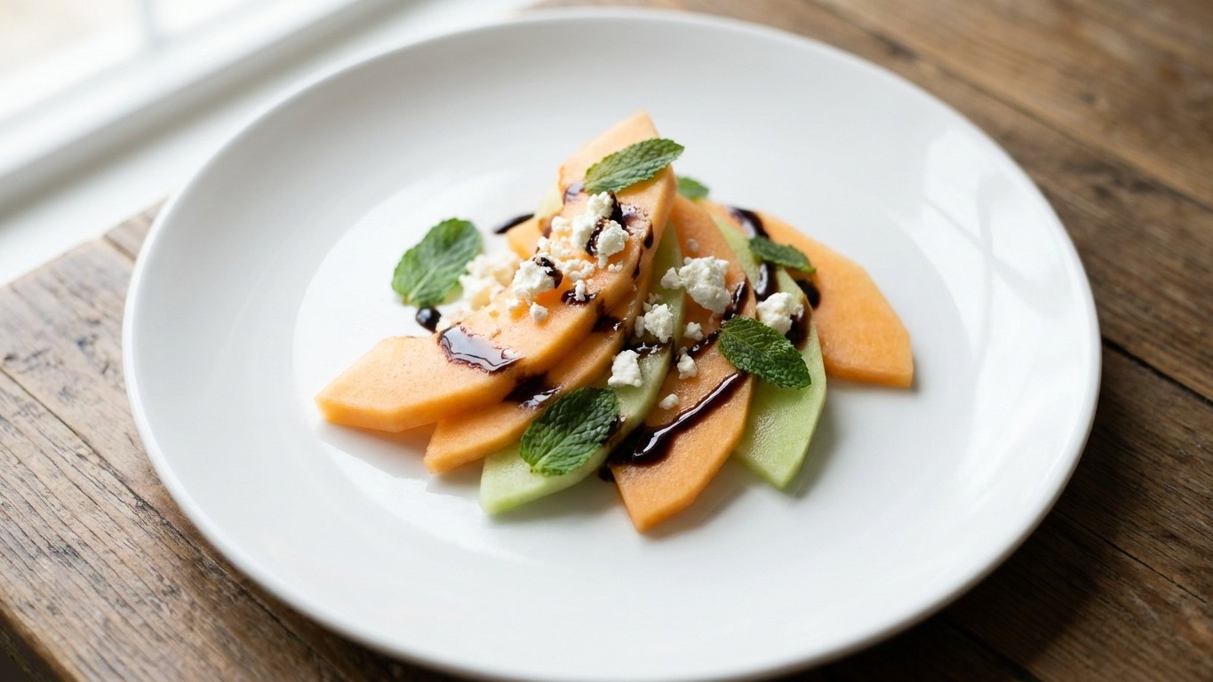 J'ai assemblé melon, feta et menthe avec un balsamique réduit juste pour tester : mes invités ont cru que j'avais réservé ...