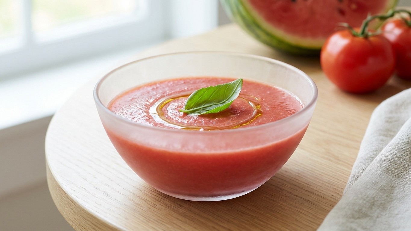 J'ai mixé de la pastèque avec mes tomates juste pour tester : mes invités ont cru que j'avais commandé chez un traiteur