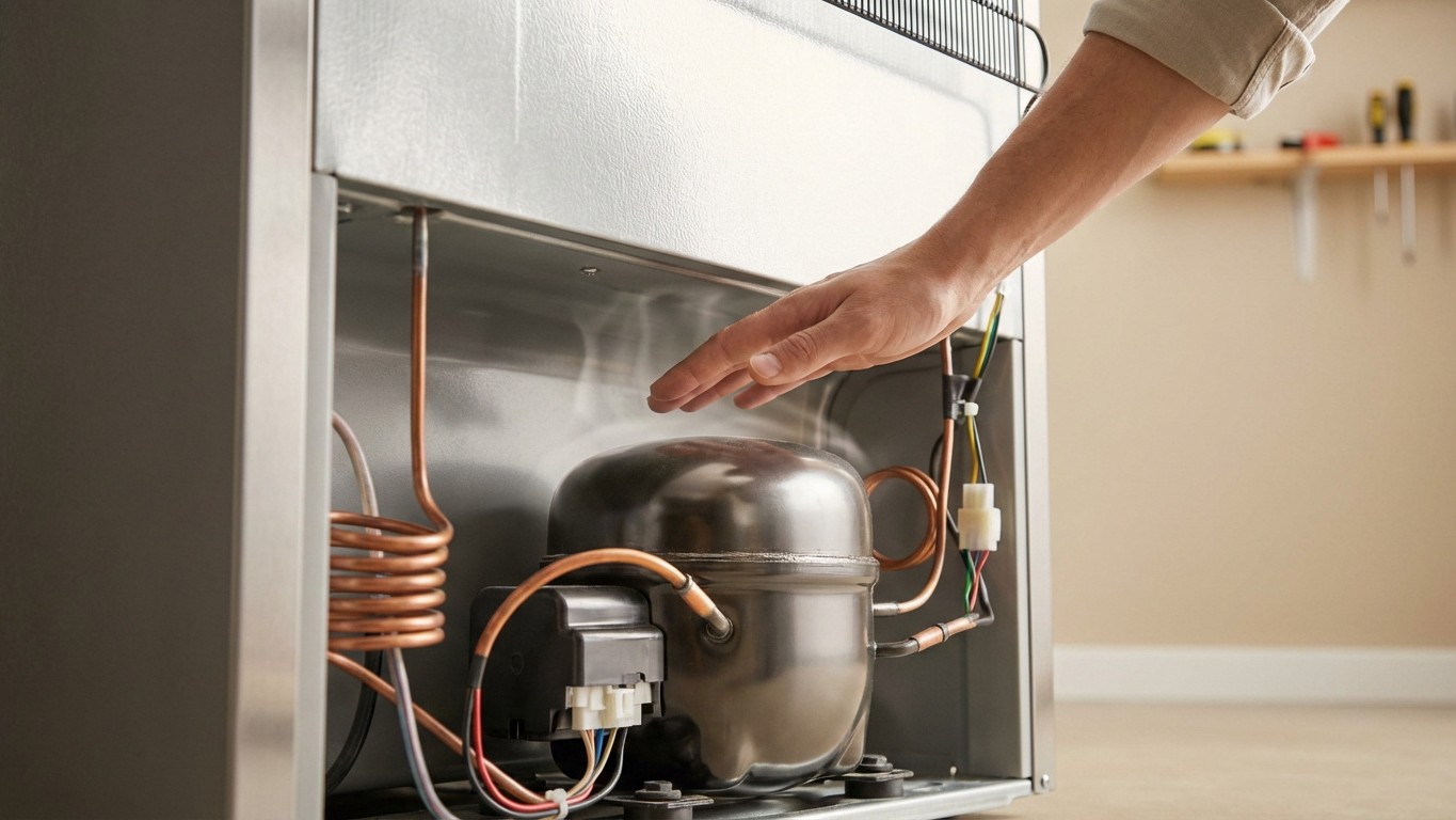 Glissez votre main derrière votre frigo par 30 °C : c'est le test qui révèle pourquoi le compresseur tourne en continu