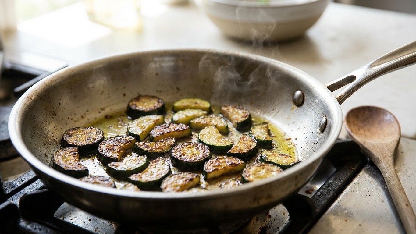 J'ai cuit mes courgettes à la poêle comme me l'a montré un maraîcher et depuis, elles ne rendent plus jamais leur eau