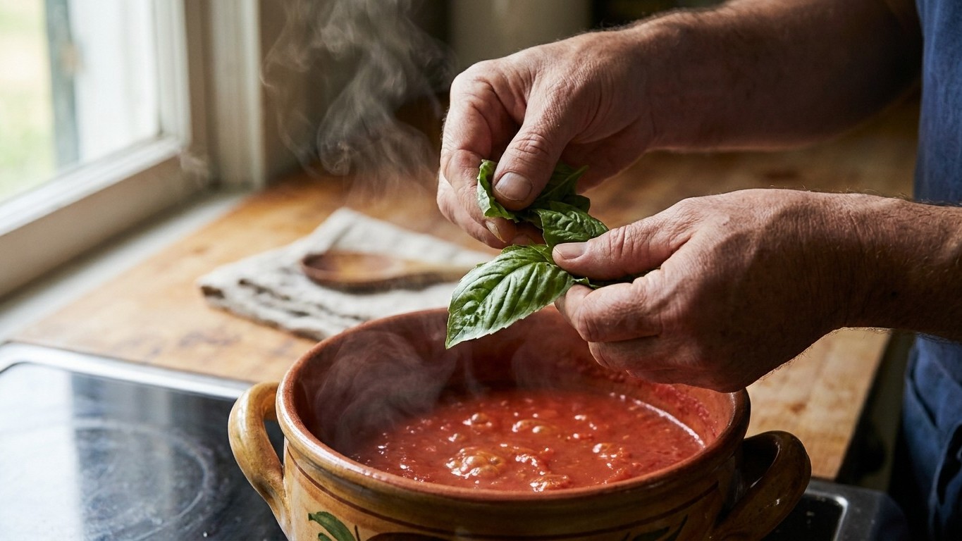 J'ai jeté mon basilic dans la sauce tomate dès le début toute ma vie jusqu'à ce qu'un cuisinier italien me montre le momen...