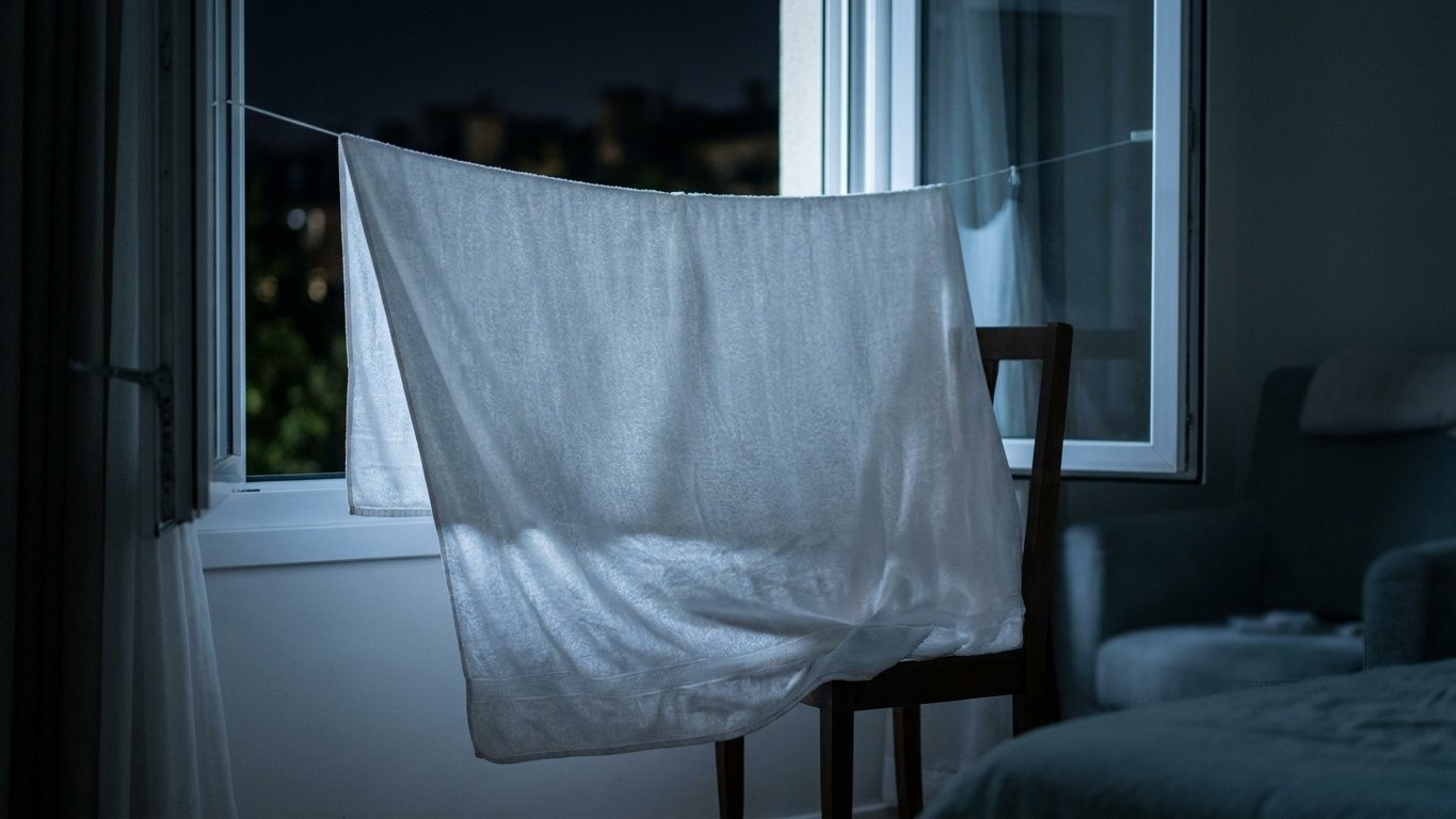 J'ai suspendu un linge humide devant ma fenêtre ouverte toute la nuit : ce que le thermomètre affichait au réveil m'a fait...