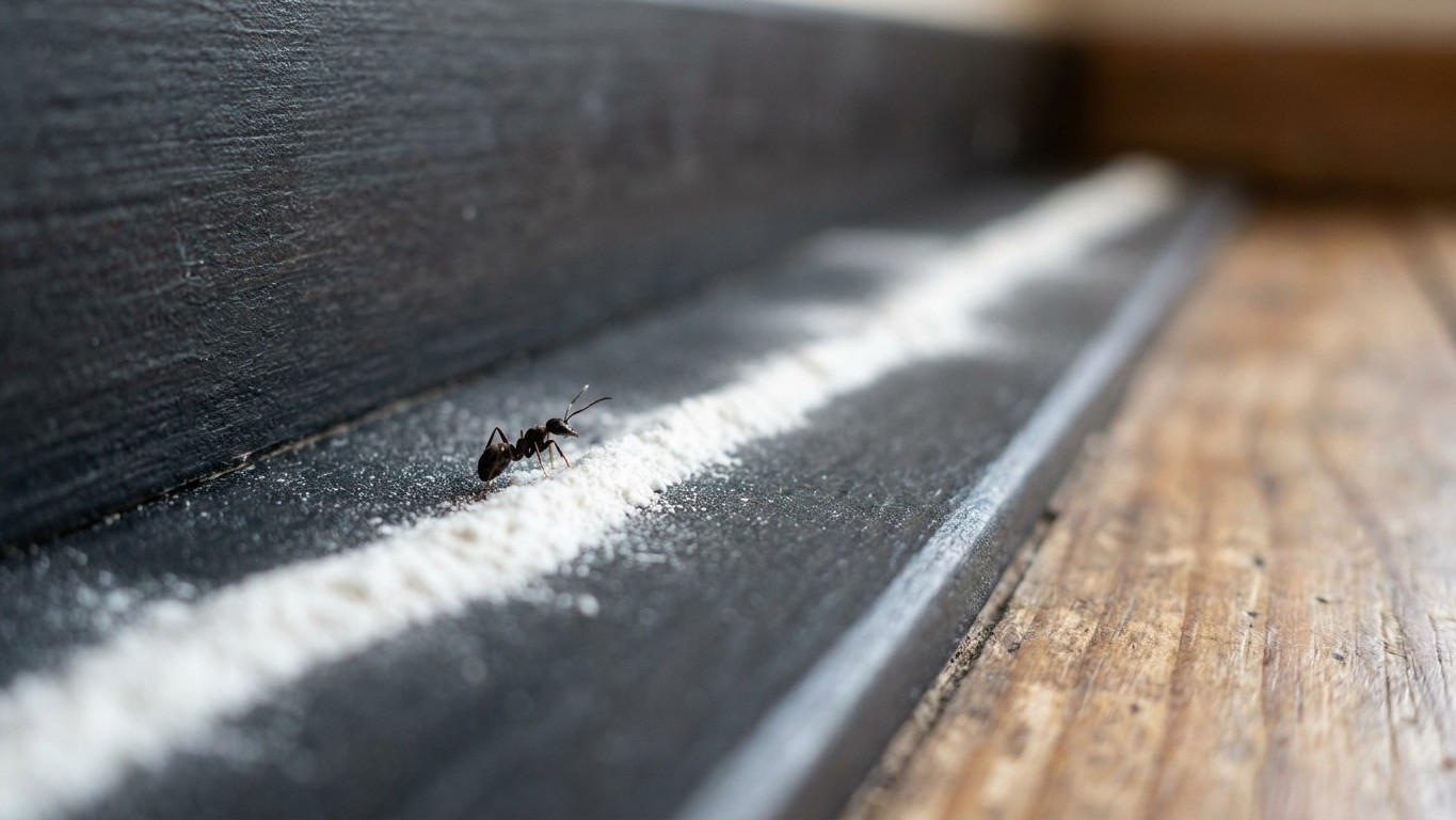 J'ai tracé un simple trait de talc sur le passage des fourmis pour les ralentir : quelques heures plus tard, la colonne en...