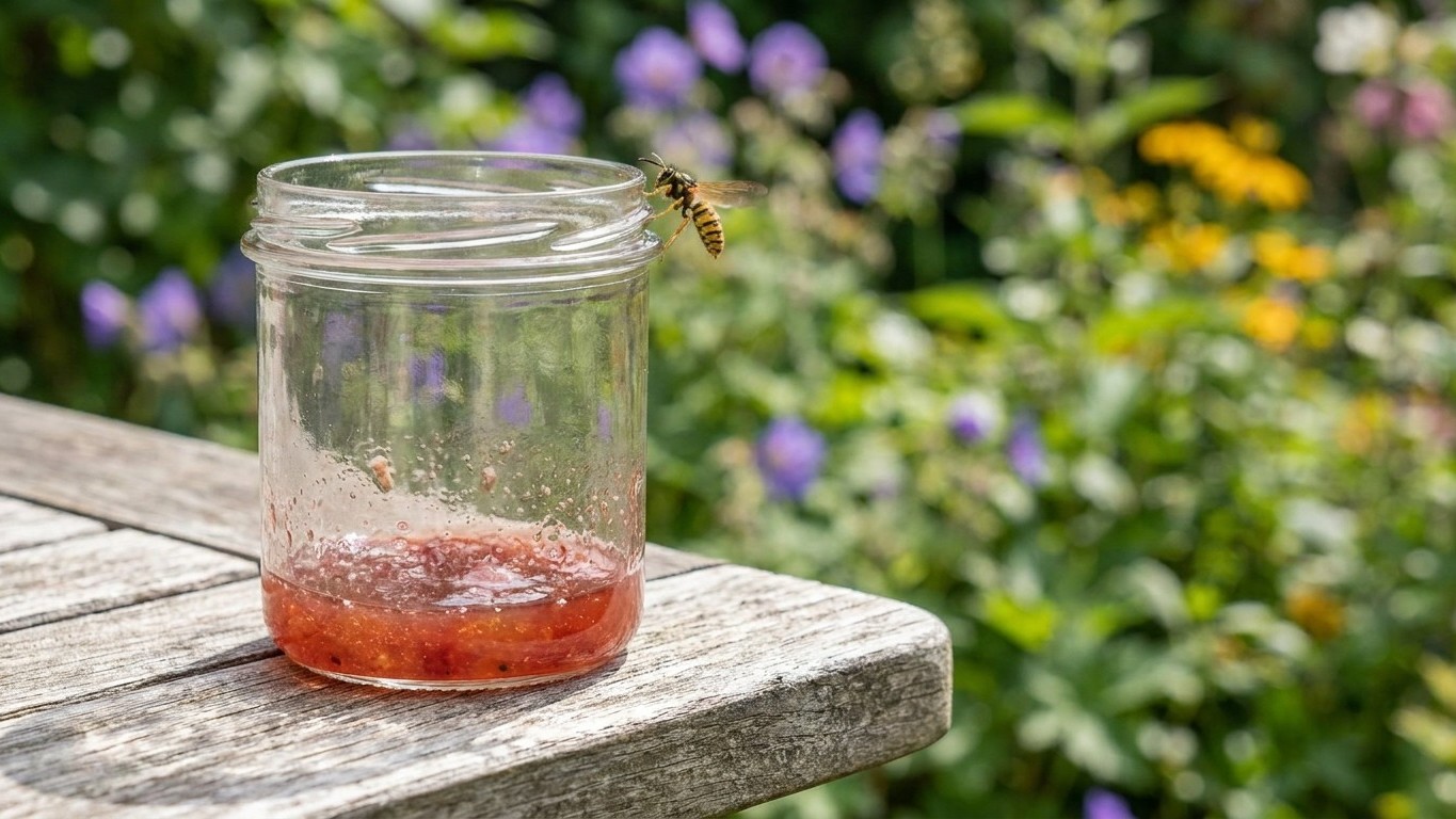 Je posais un piège à guêpes rempli de confiture au bout de la table : le jour où j'ai compté ce qui tournait autour de nou...