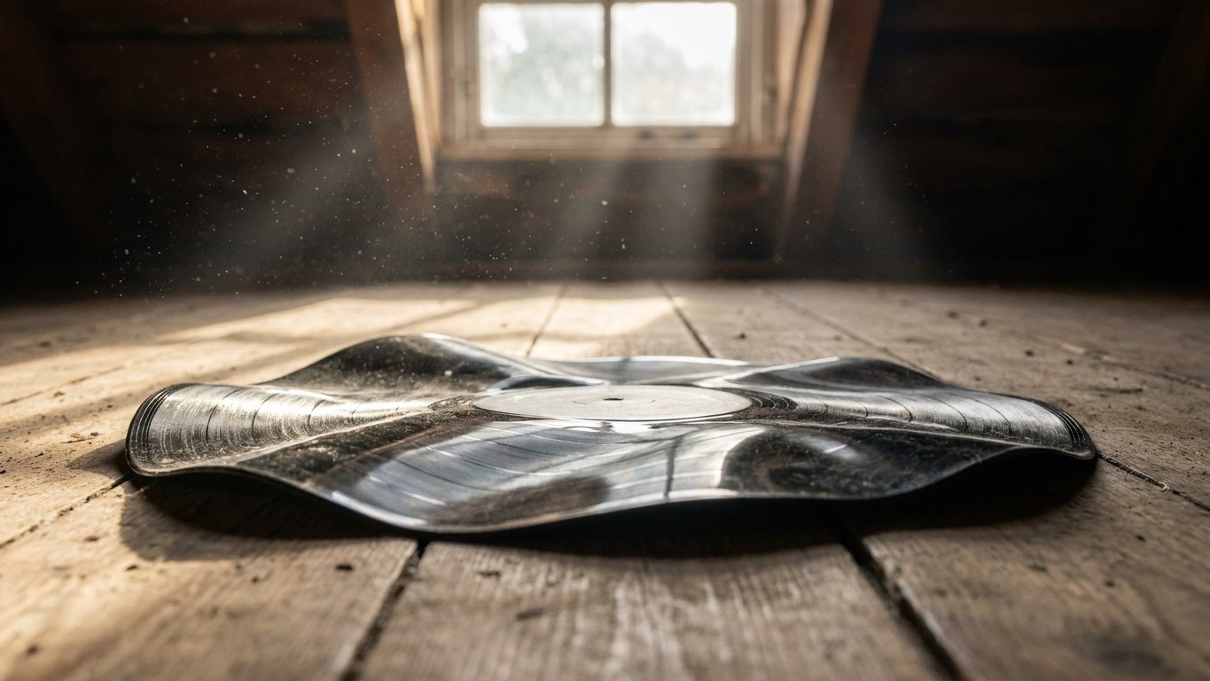 J'ai empilé mes vinyles à plat dans un carton juste pour gagner de la place au grenier : le jour où j'ai sorti celui du ba...