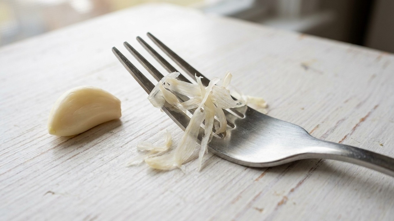 J'ai frotté ma gousse d'ail sur les dents d'une fourchette retournée juste pour tester : mes invités ont cru que j'avais s...
