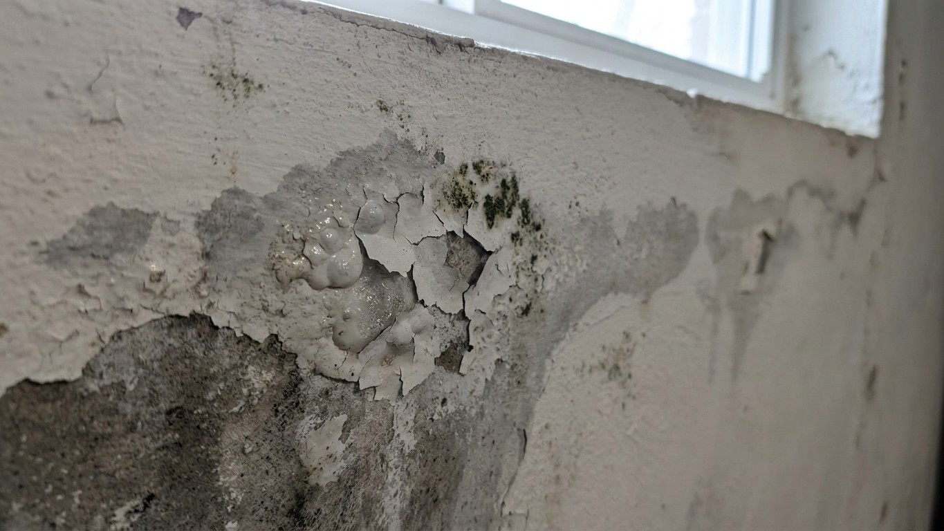 J'ai passé deux couches d'acrylique blanche sur le mur de ma cave juste pour l'assainir : trois semaines plus tard, j'ai c...