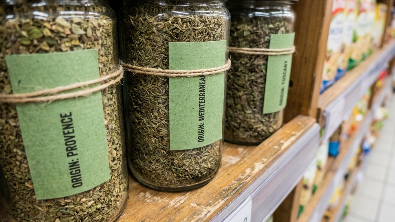 J'ai retourné trois pots d'herbes de Provence dans le rayon juste pour vérifier : deux venaient de l'autre bout du monde