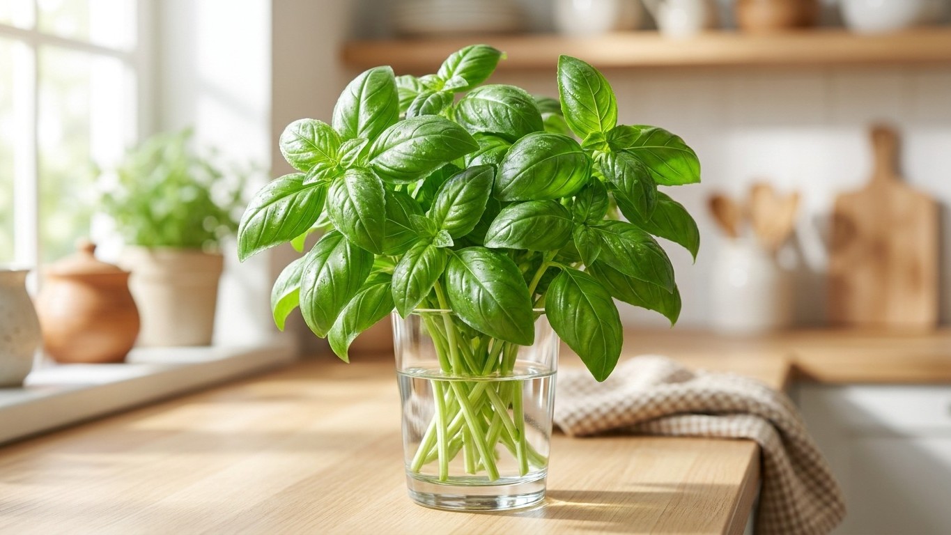 J'ai sorti mon basilic du frigo pour le poser dans un verre d'eau juste pour tester : une semaine plus tard, mes invités o...