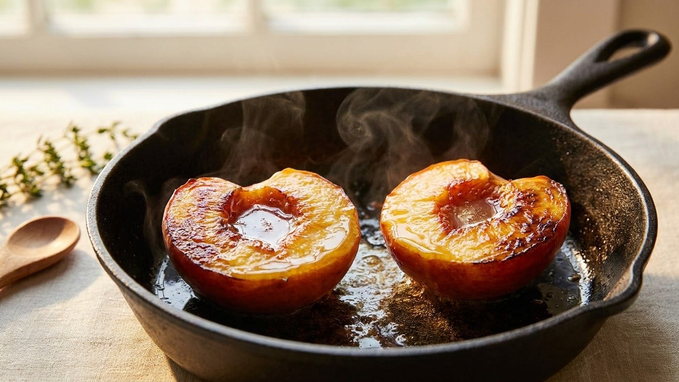 « Je n'ai pas allumé mon four de tout l'été » : ce dessert sans pâte ni sucre ne demande que deux pêches et un filet de miel