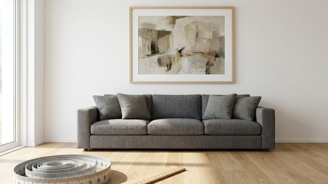 On s'obstine tous à accrocher les cadres à hauteur des yeux au-dessus du canapé, alors que ce repère de décorateur rééquil...
