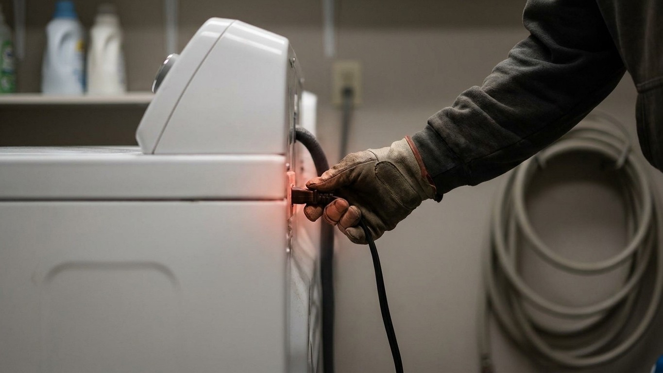 Touchez la fiche derrière votre lave-linge juste après un essorage : c'est le test que les électriciens font en premier