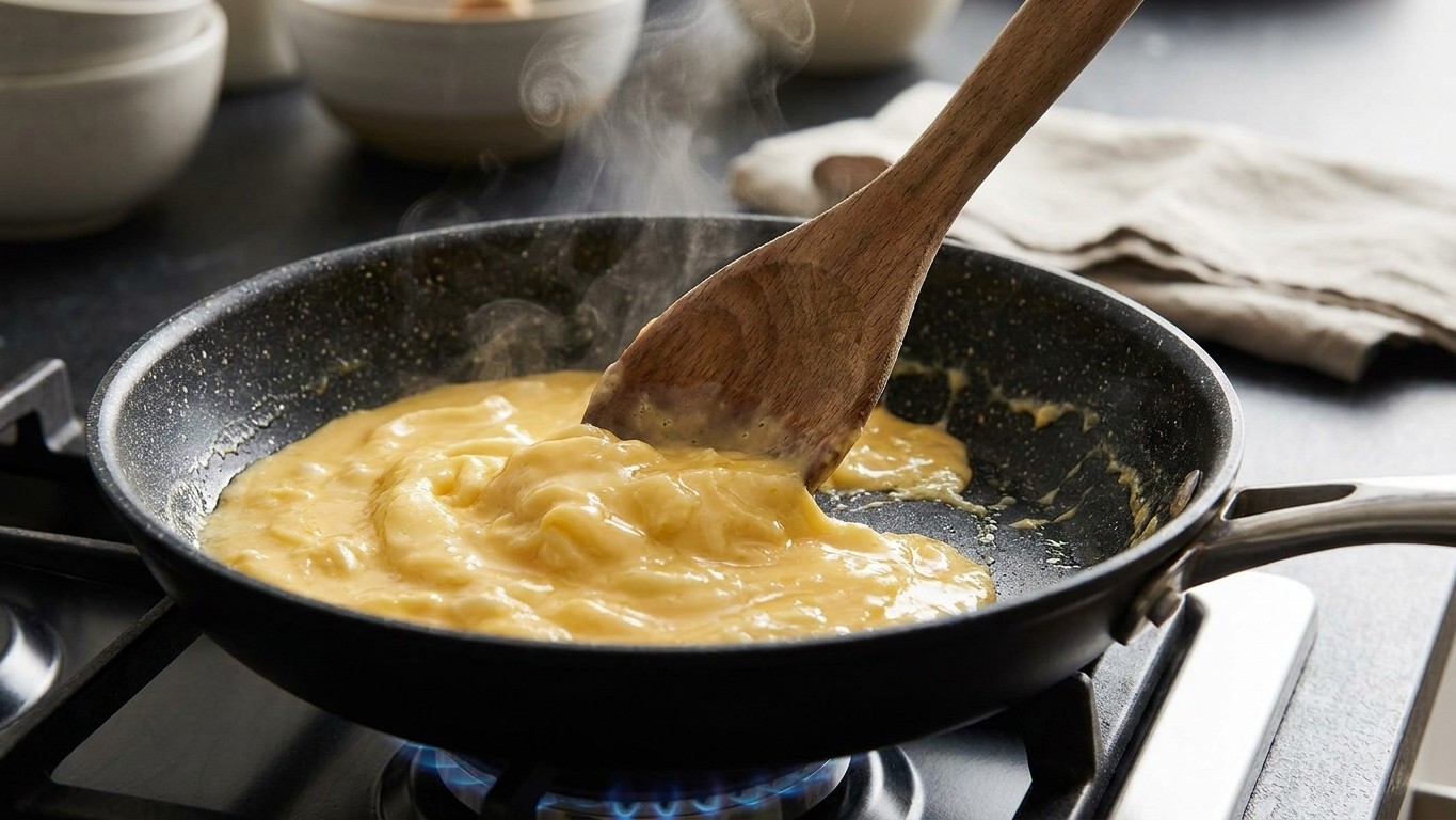 Tout le monde ajoute de la crème dans les œufs brouillés pour éviter le granuleux : en cuisine, c'est autre chose qu'on ba...