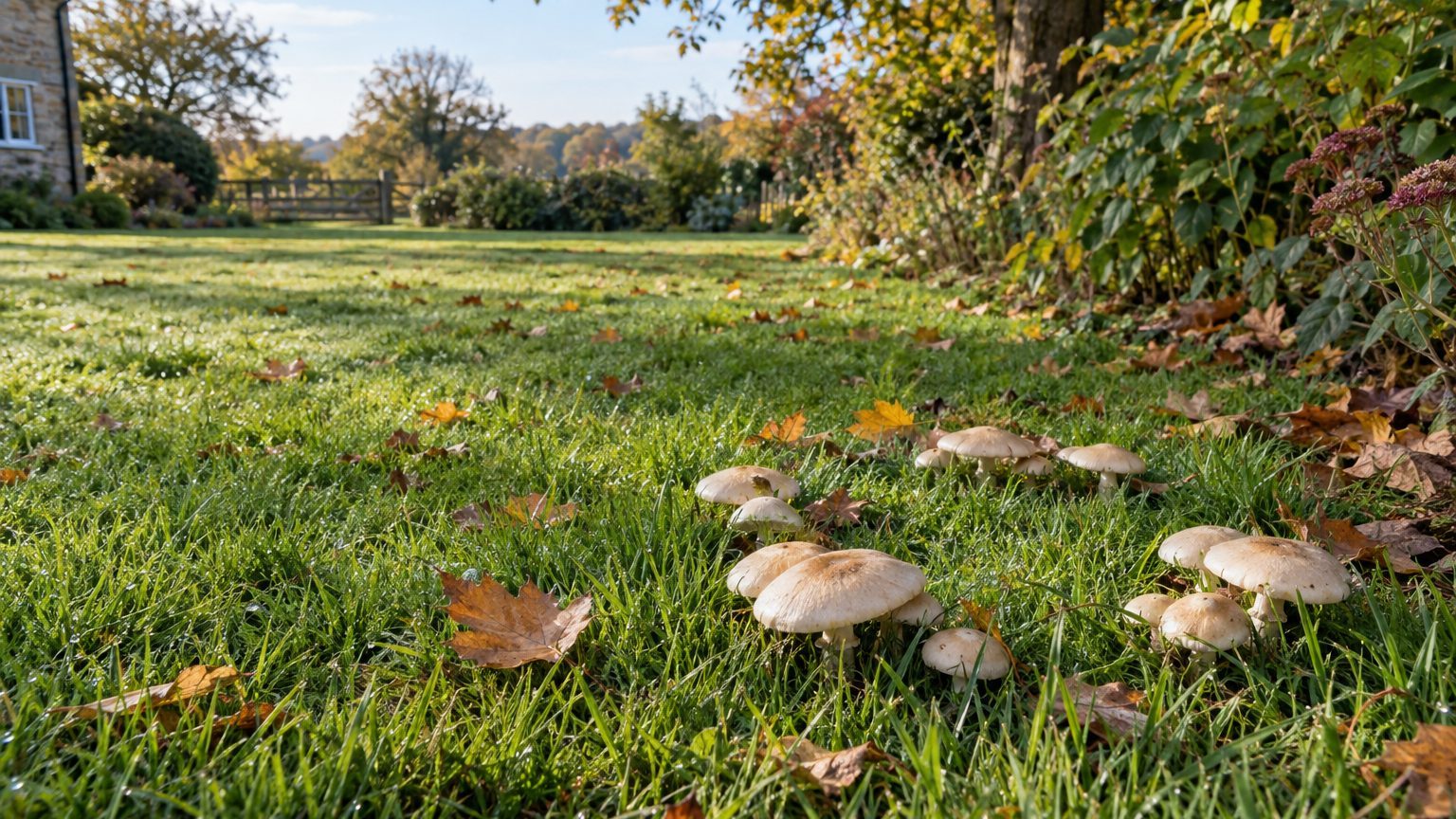 Champignons dans la pelouse : que faire, pourquoi ils apparaissent en automne et comment les faire disparaître